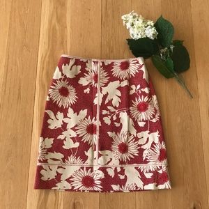 BEAUTIFUL LOFT SKIRT RED WHITE FLORAL